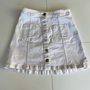 Divided by H&M Size 2 Cream Button Up Jean Skirt